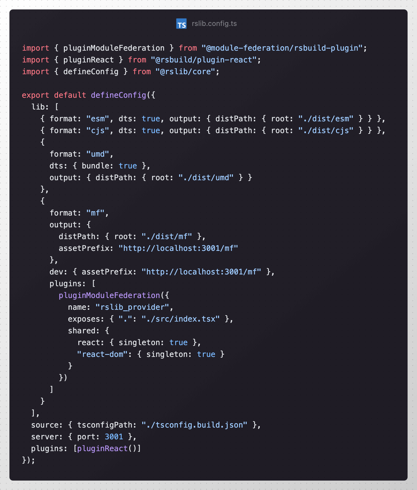 Multiple formats in one configuration file