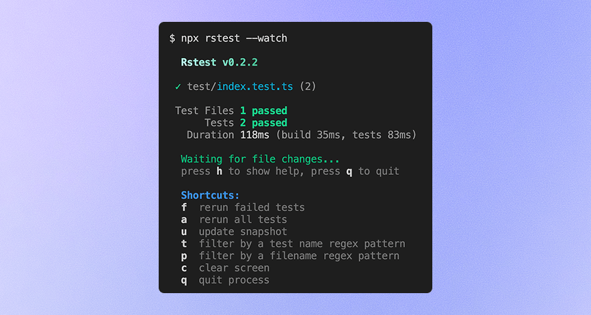 Rstest Shortcuts